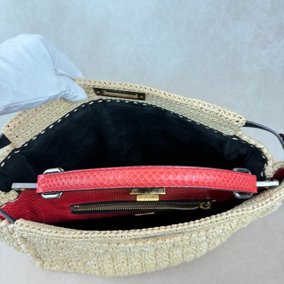Fendi Peekaboo XL Python and Raffia Bag Rare - Picture 14 of 17